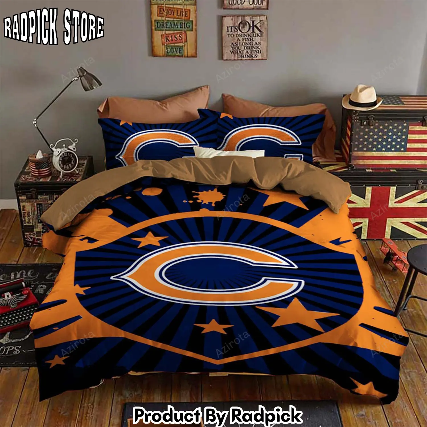 Radpick v6 chicago bears bedding set sleepy duvet cover pillow cases rp327557